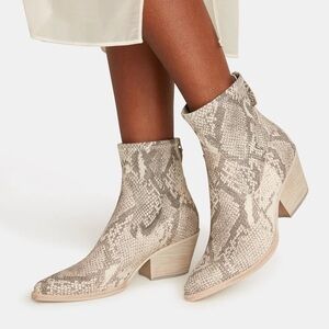 Dolce Vita Shanta Light Snakeskin Ankle Booties